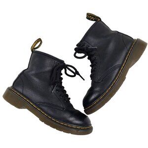 Dr Martens 1460 Softy T Boot Kids 12 Black Leather Side Zip Combat Grunge Junior